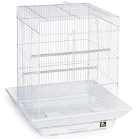 Prevue Pet Products Clean Life Small Flight Cage 850 All-White Bird Cage, 18" x 18" x 24" with Seed Guard