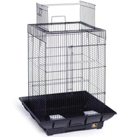 Prevue Pet Products Clean Life Play Top Bird Cage 851 All-White, 18" x 18" x 27" with Integrated Seed Guard