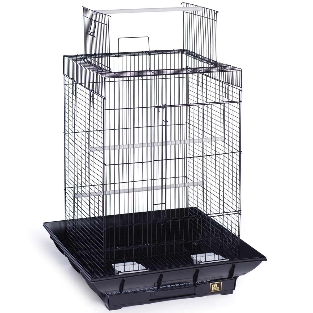 Prevue Pet Products Clean Life Play Top Bird Cage 851 All-White, 18" x 18" x 27" with Integrated Seed Guard
