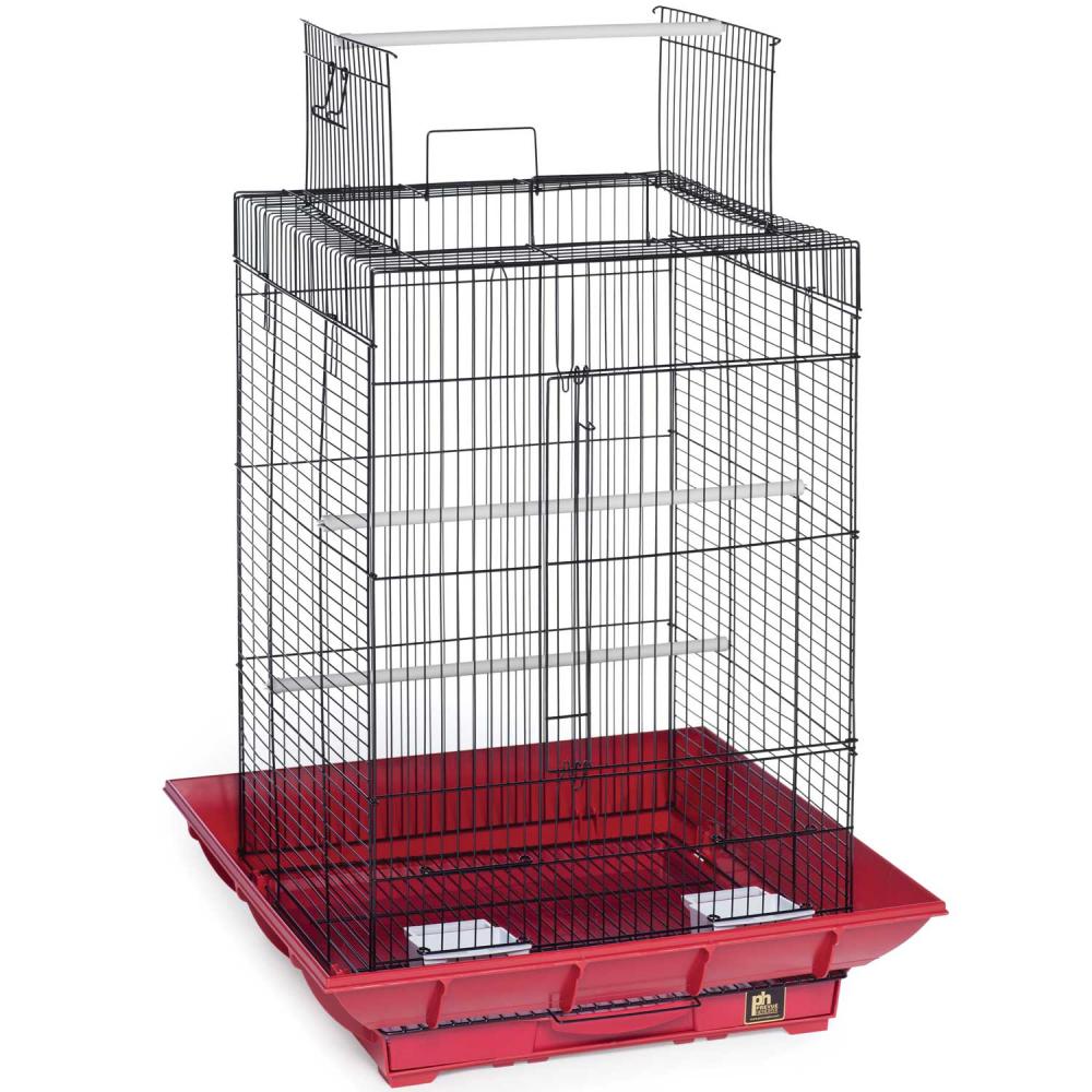 Prevue Pet Products Clean Life Play Top Bird Cage 851 All-White, 18" x 18" x 27" with Integrated Seed Guard