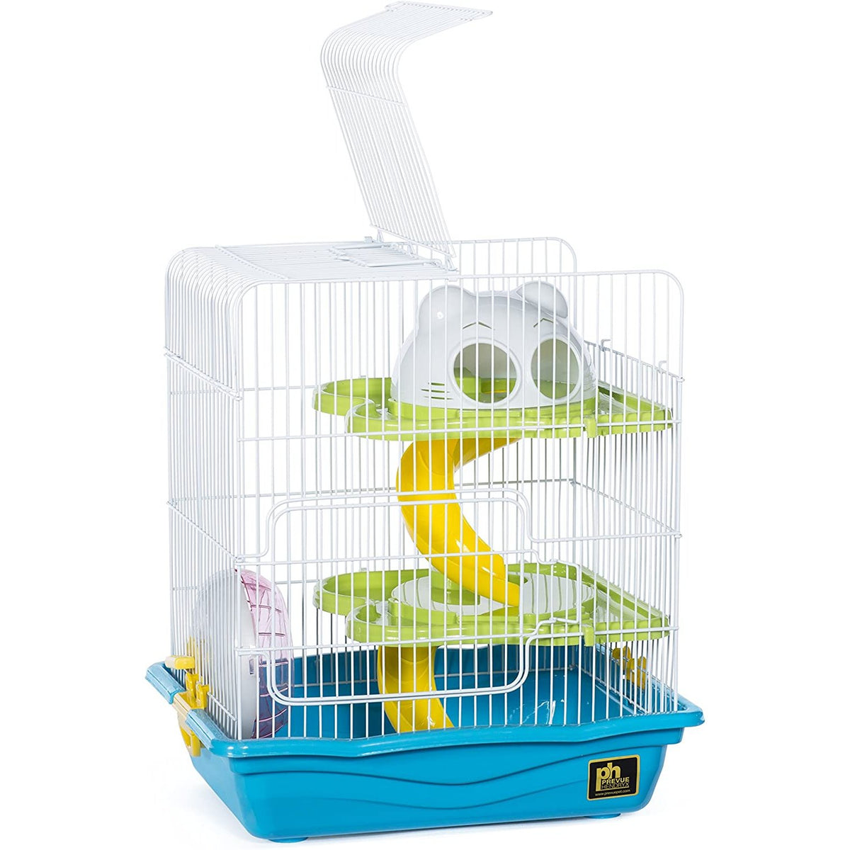 Prevue Pet Products Small Hamster Haven SP2003 in Blue, Tri-Level Cage with Exercise Wheel and Hideaway Dome
