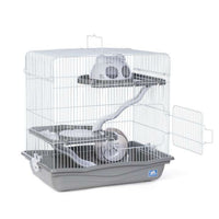 Prevue Pet Products Medium Hamster Haven SP2004GRAY - Gray Tri-Level Hamster Cage with Wheel, Ramps and Hideaway