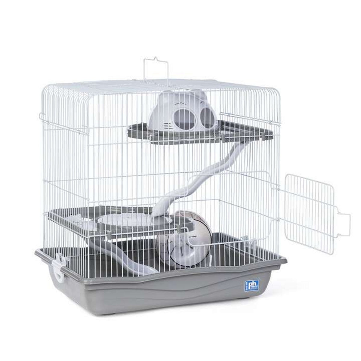 Prevue Pet Products Medium Hamster Haven SP2004GRAY - Gray Tri-Level Hamster Cage with Wheel, Ramps and Hideaway