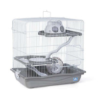 Prevue Pet Products Medium Hamster Haven SP2004GRAY - Gray Tri-Level Hamster Cage with Wheel, Ramps and Hideaway