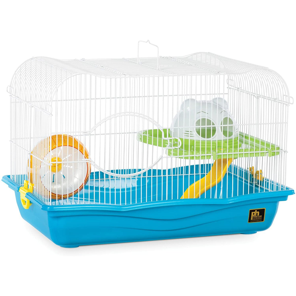 Prevue Pet Products Large Hamster Haven SP2005BL - Blue Bi-Level Hamster Cage with Exercise Wheel and Slide Ramp