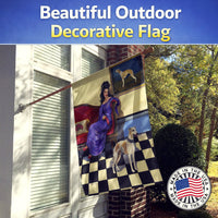 Whippet Elegance and Grace House Flag 28x40 Porch Sleeve Pole Decorative Outside Yard Banner Artwork Wall Hanging, Polyester