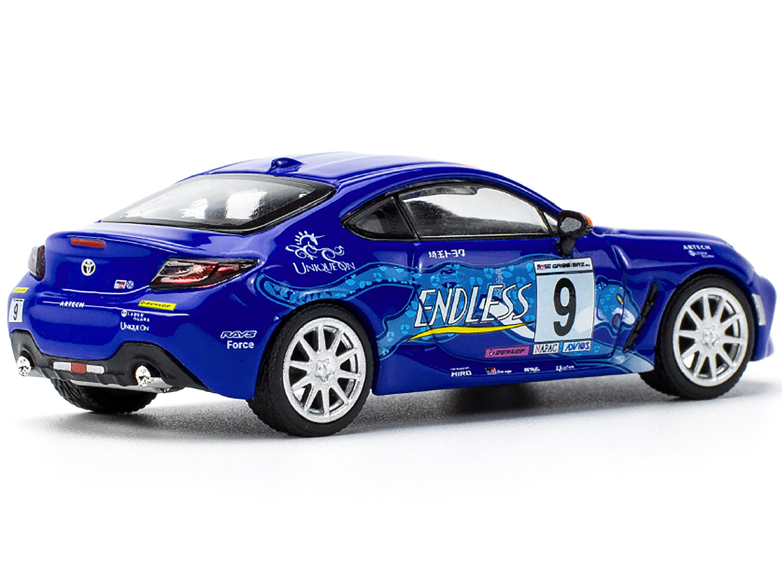 Toyota GR86 #9 "Endless" Blue with Graphics 1/64 Diecast Model Car by Pop Race - BIG FRENCHIES