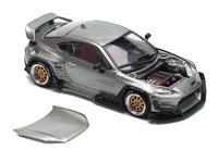 Toyota Pandem GR86 Silver Metallic 1/64 Diecast Model Car by Pop Race
