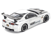 Toyota Supra "Top Secret" GT300 RHD (Right Hand Drive) Silver Chrome 1/64 Diecast Model Car by Pop Race
