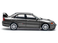 Mitsubishi Lancer Evolution IV RHD (Right Hand Drive) Dark Gray Metallic 1/64 Diecast Model Car by Pop Race