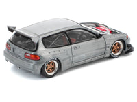 Pandem Civic EG6 RHD (Right Hand Drive) Raw Metal with No Hood 1/64 Diecast Model Car by Pop Race