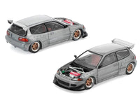 Pandem Civic EG6 RHD (Right Hand Drive) Raw Metal with No Hood 1/64 Diecast Model Car by Pop Race