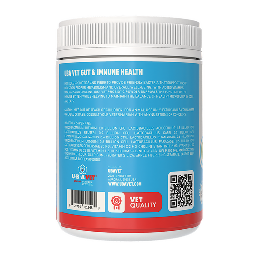 UBAVET Probiotics & Gut + Immune Health Support for Dogs & Cats – 5.3 oz / 150 g Powder - BIG FRENCHIES