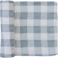 Coastal Plaid Muslin Swaddle Blanket - BIG FRENCHIES