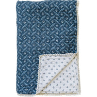 Navy Berry + Cream Berry Lace Twin Muslin Quilt - BIG FRENCHIES