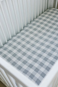 Coastal Plaid Muslin Crib Sheet - BIG FRENCHIES