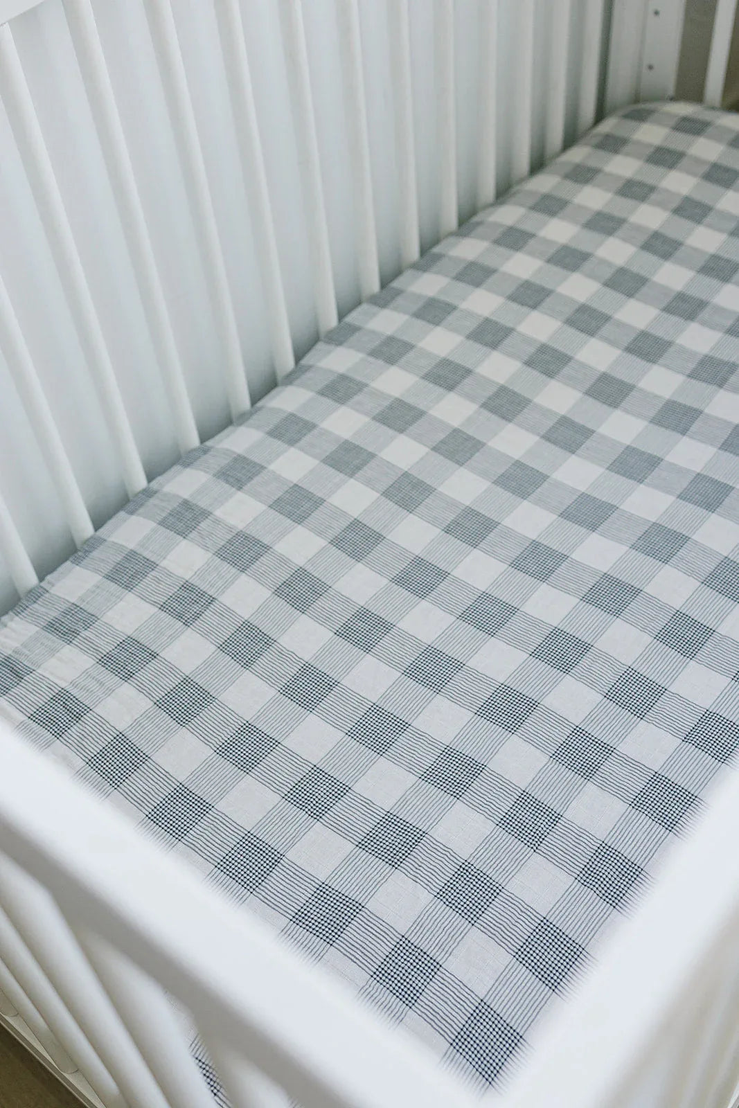 Coastal Plaid Muslin Crib Sheet - BIG FRENCHIES