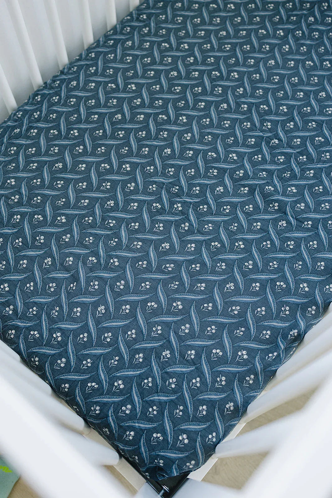 Navy Berry Muslin Crib Sheet - BIG FRENCHIES