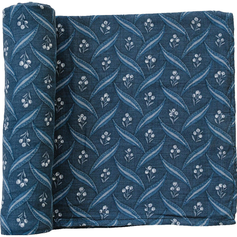 Navy Berry Muslin Swaddle Blanket - BIG FRENCHIES