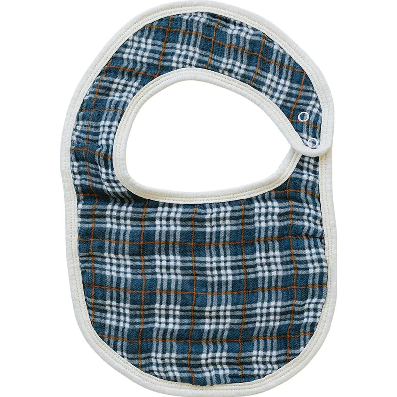 Navy Plaid Classic Muslin Bib - BIG FRENCHIES