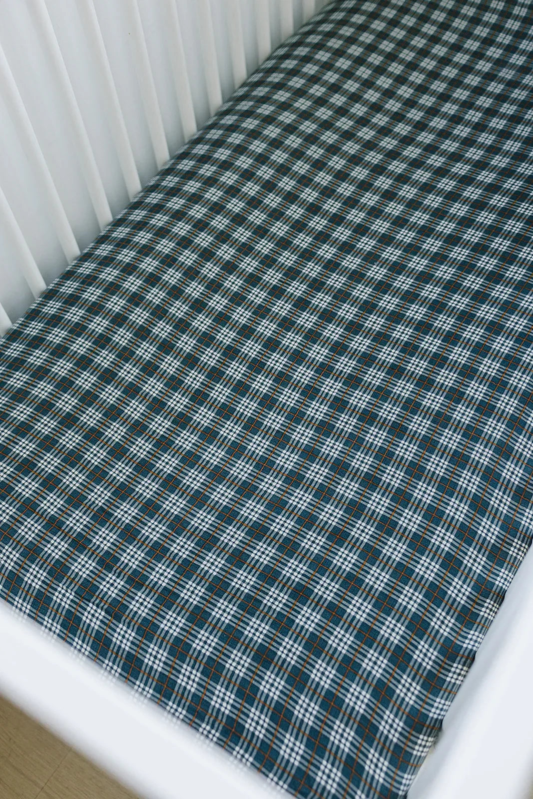 Navy Plaid Muslin Crib Sheet - BIG FRENCHIES