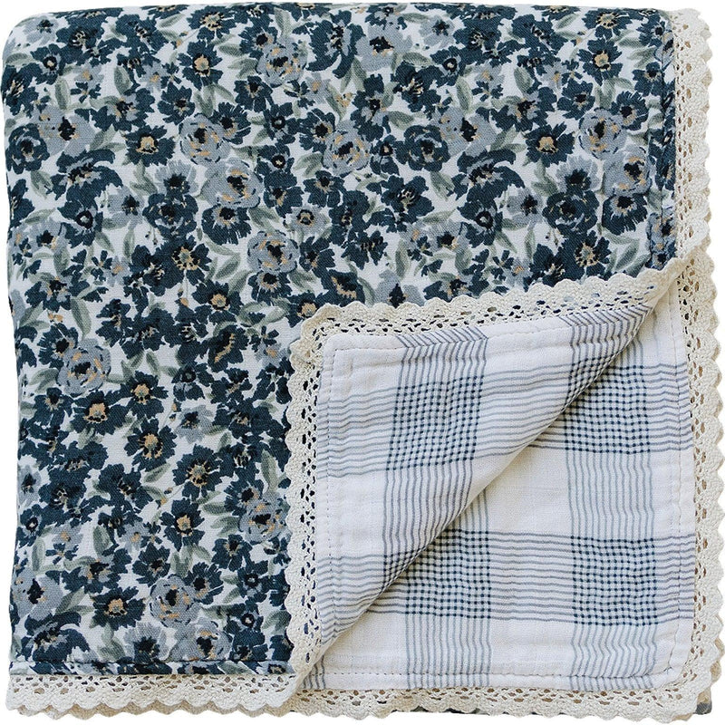 Liberty Floral + Coastal Plaid Lace Muslin Quilt - BIG FRENCHIES