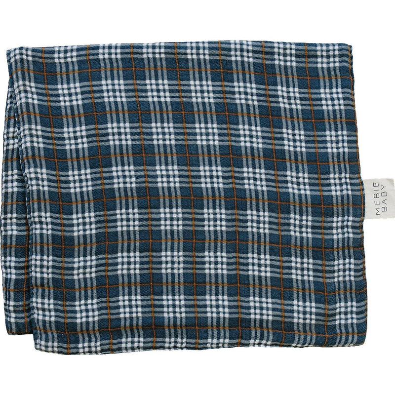 Navy Plaid Muslin Burp Cloth - BIG FRENCHIES