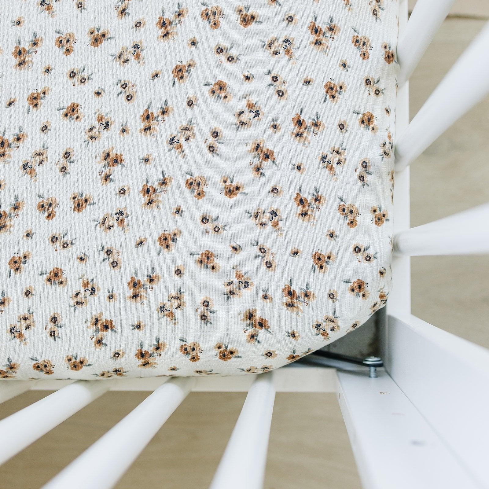 Autumn Bloom Muslin Crib Sheet - BIG FRENCHIES