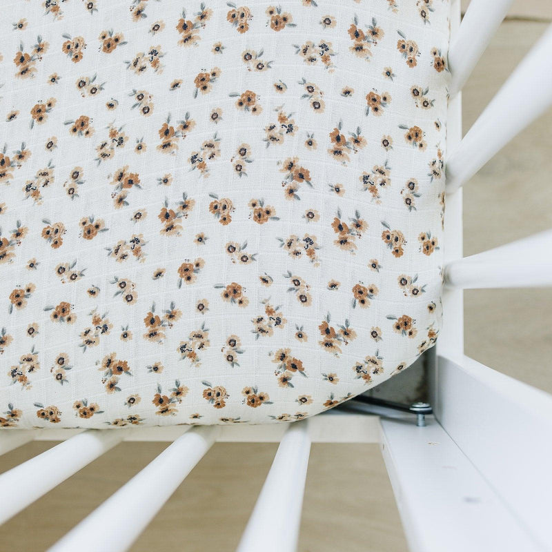 Autumn Bloom Muslin Crib Sheet - BIG FRENCHIES