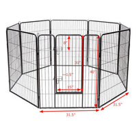 8 Metal Panel Heavy Duty Pet Playpen Dog Fence with Door-48 inches