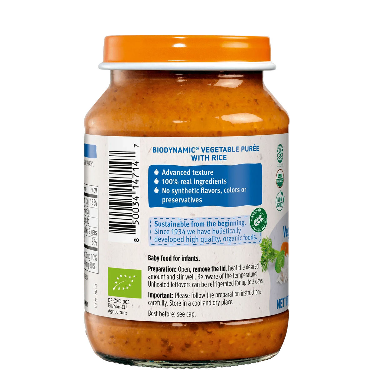 Holle Organic Baby Food Jar - Veggie Risotto - 12 Jars - BIG FRENCHIES