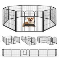 8 Panel 24 Inch Height Pet Fence Indoor Outdoor-24 inch