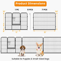 8 Panel 24 Inch Height Pet Fence Indoor Outdoor-24 inch