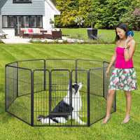 8 Panel 24 Inch Height Pet Fence Indoor Outdoor-24 inch
