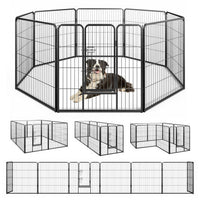 8 Panel 24 Inch Height Pet Fence Indoor Outdoor-24 inch