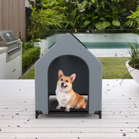 Large/Middle/Small Outdoor Elevated Pet House with Ventilated Windows-L