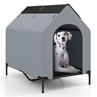 Large/Middle/Small Outdoor Elevated Pet House with Ventilated Windows-L