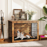 Dog Crate Furniture with Cushion and Double Doors for Small/Medium Dogs-33 Inches