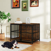 40 Inch Dog Crate Furniture Dog Kennel with Dual Lockable Double Doors-Natural