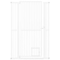 59" Extra Tall Pet Gate Heavy-Duty Metal Cat Gate with Wide Opening-White