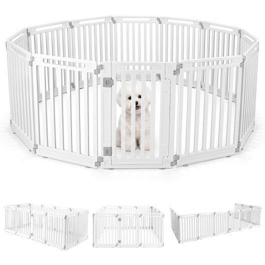 31.5" Height Indoor Outdoor Dog Playpen with 12 Panels-White