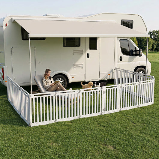 31.5" Height Indoor Outdoor Dog Playpen with 12 Panels-White