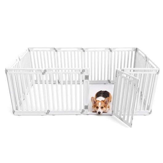 31.5" Height Indoor Outdoor Dog Playpen with 12 Panels-White