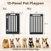31.5" Height Indoor Outdoor Dog Playpen with 12 Panels-White