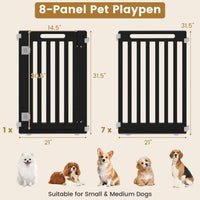 31.5" Height Indoor Outdoor Dog Playpen with 8 Panels-White