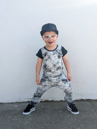 Grey Tie Dye Zip Romper