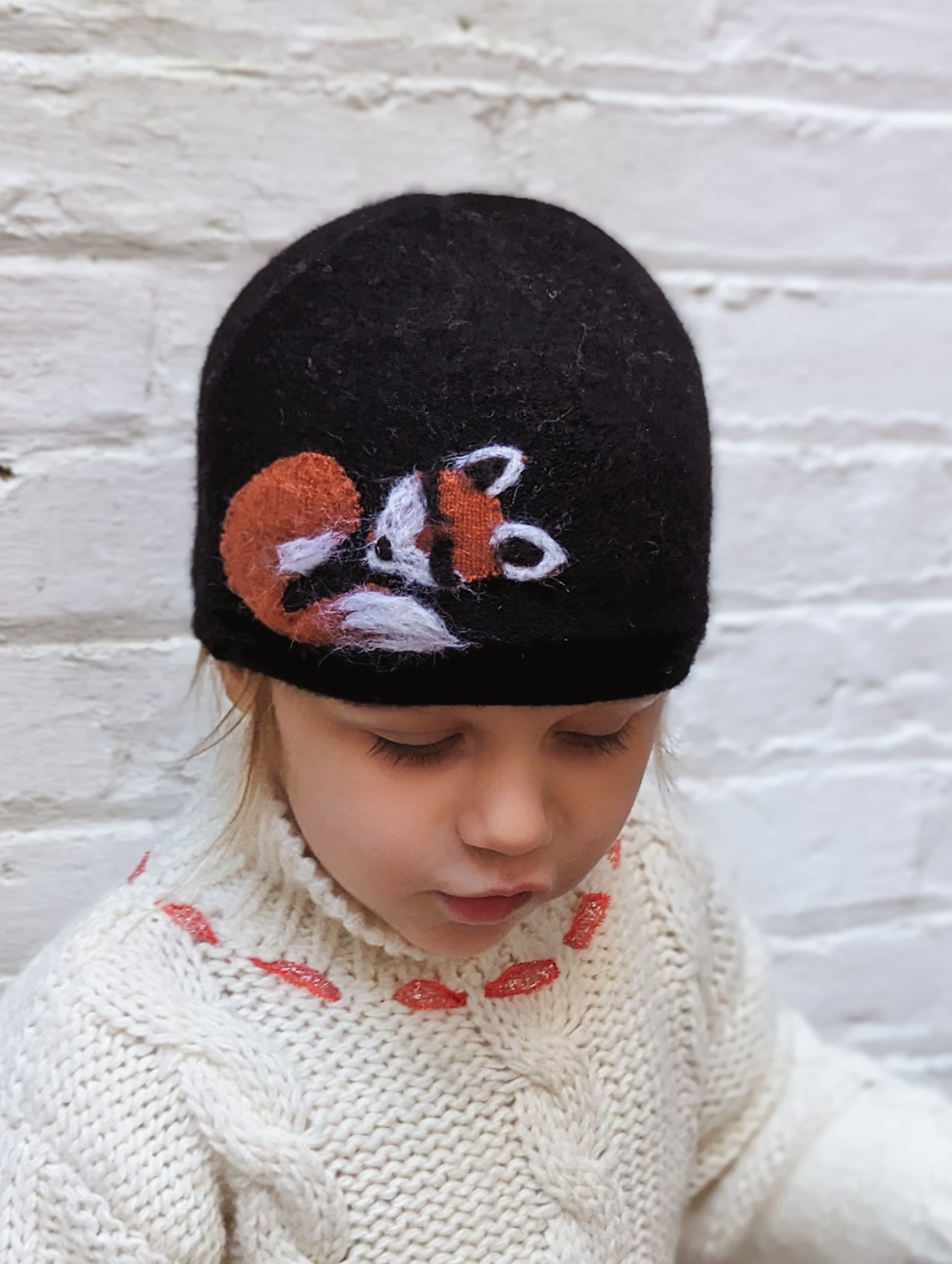 Sleeping Fox Cashmere Hat - Toddler - BIG FRENCHIES