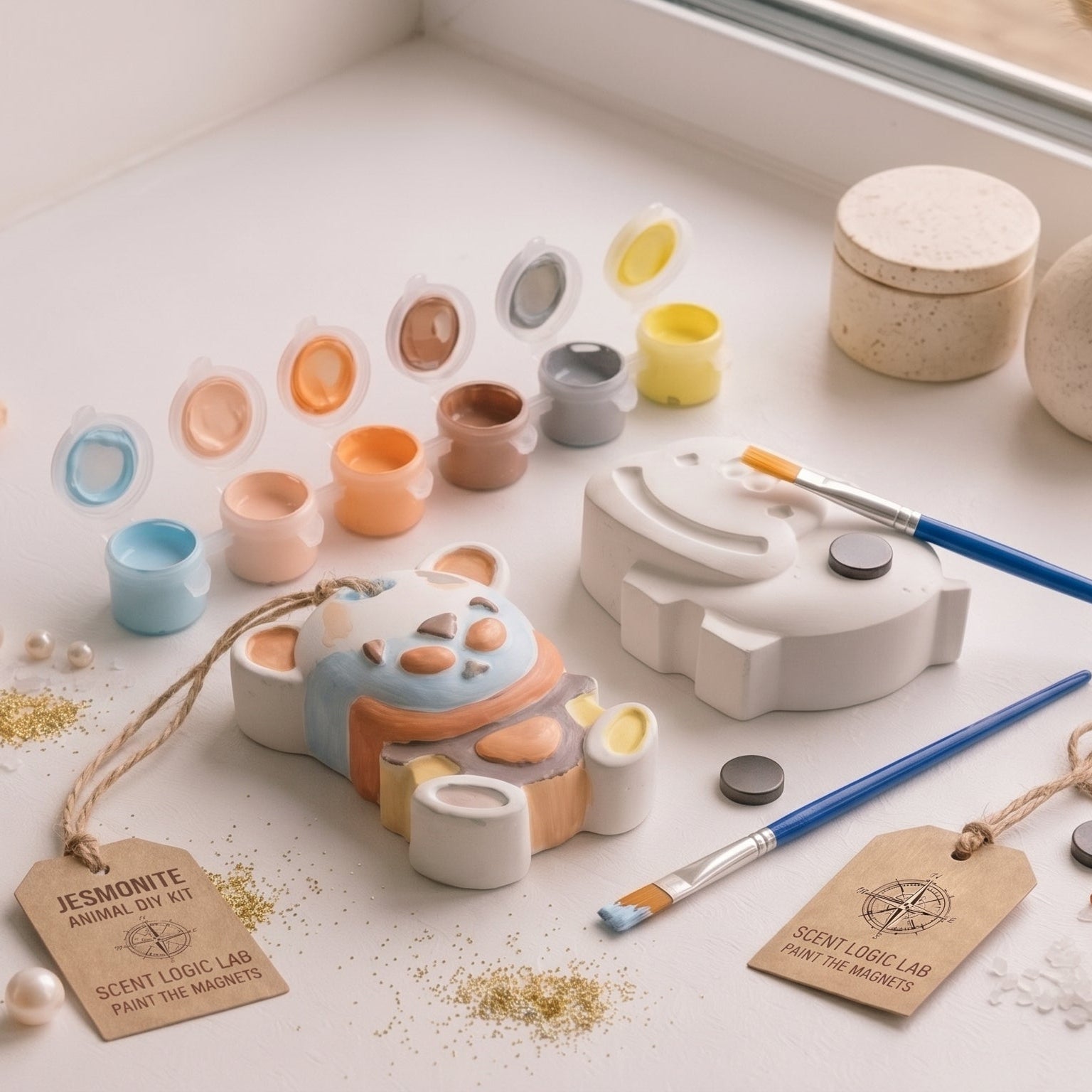 Jesmonite DIY Paint-Your-Own Animal Magnets Kit