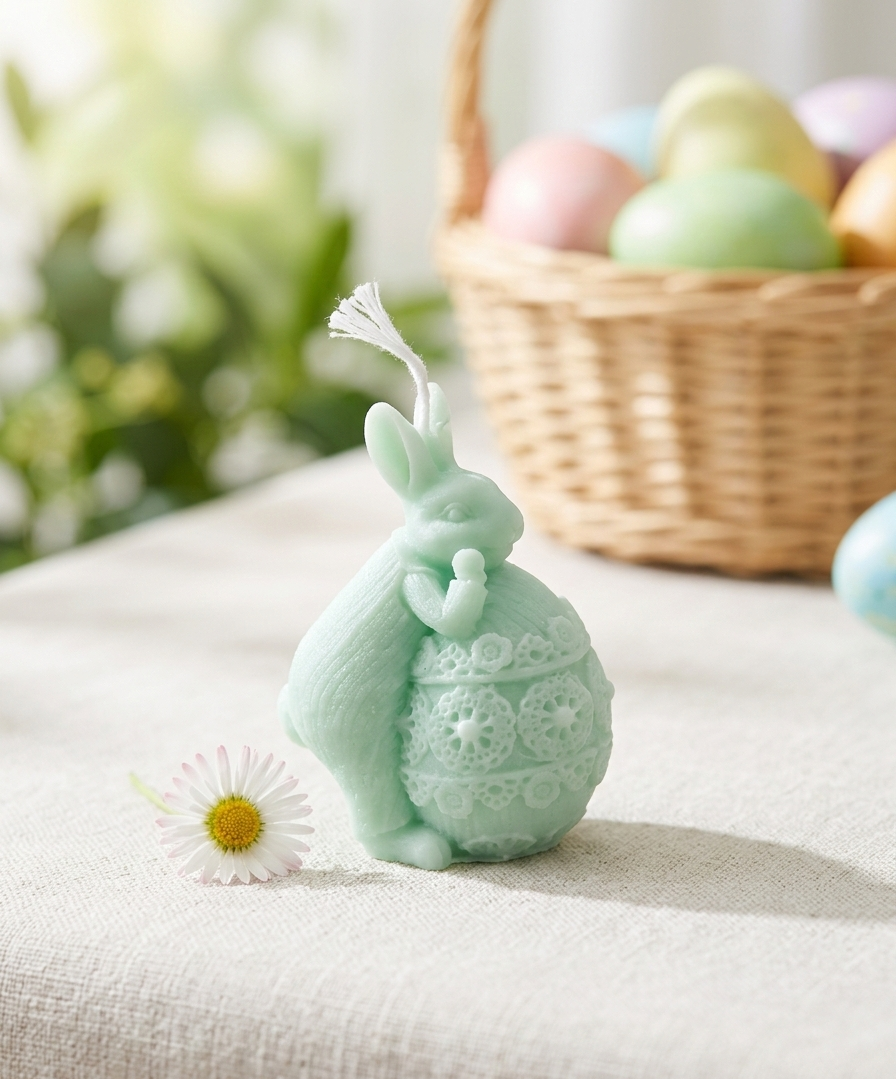 Mini Easter Bunny Candle | Handcrafted Spring Decor