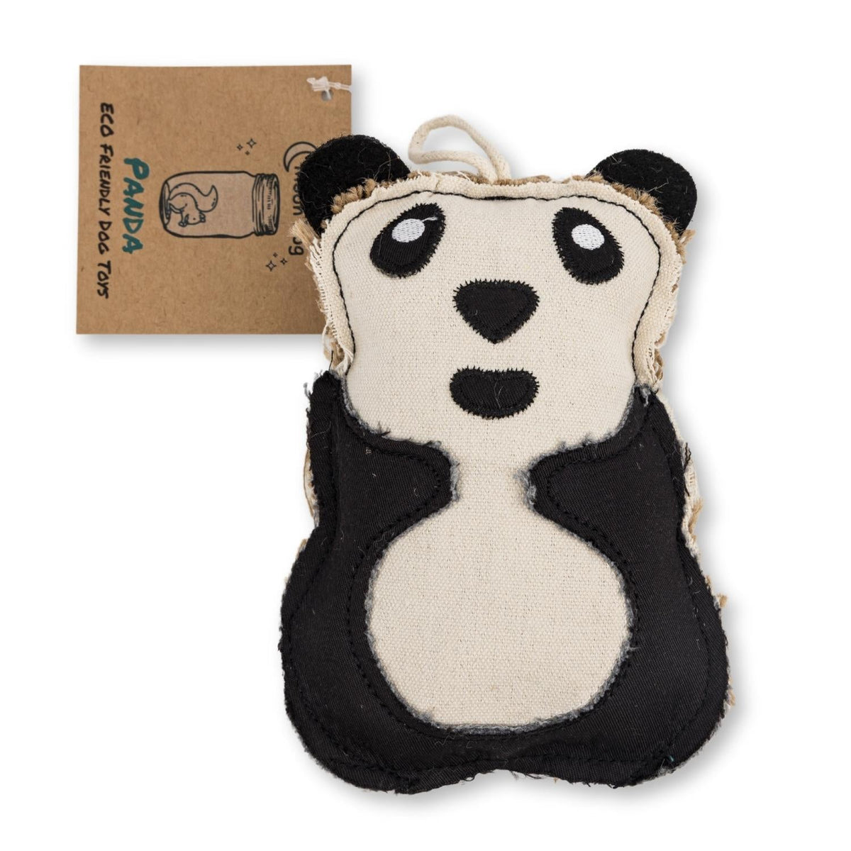 Canvas & Jute Panda-Shaped Dog Chew Toy – Durable, Safe and Non-Toxic - BIG FRENCHIES